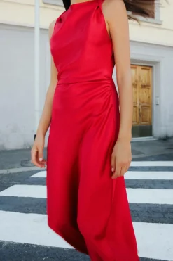 Online VESTIDO MIDI SATINADO Mujer Vestidos