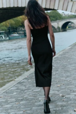 Discount VESTIDO MIDI SATINADO CUT OUT Mujer Vestidos