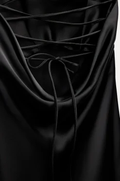 Hot VESTIDO MIDI SATINADO DRAPEADO Mujer Vestidos