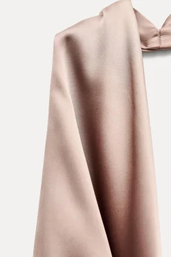 Fashion VESTIDO MIDI SATINADO ESPALDA DESCUBIERTA Mujer Vestidos