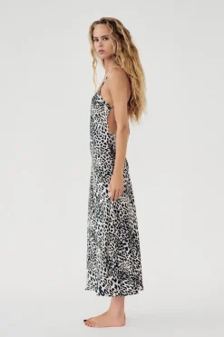 Best VESTIDO MIDI SATINADO ESTAMPADO Mujer Vestidos