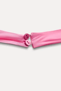 Fashion VESTIDO MIDI SATINADO FLOR Mujer Vestidos