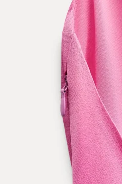 Fashion VESTIDO MIDI SATINADO FLOR Mujer Vestidos