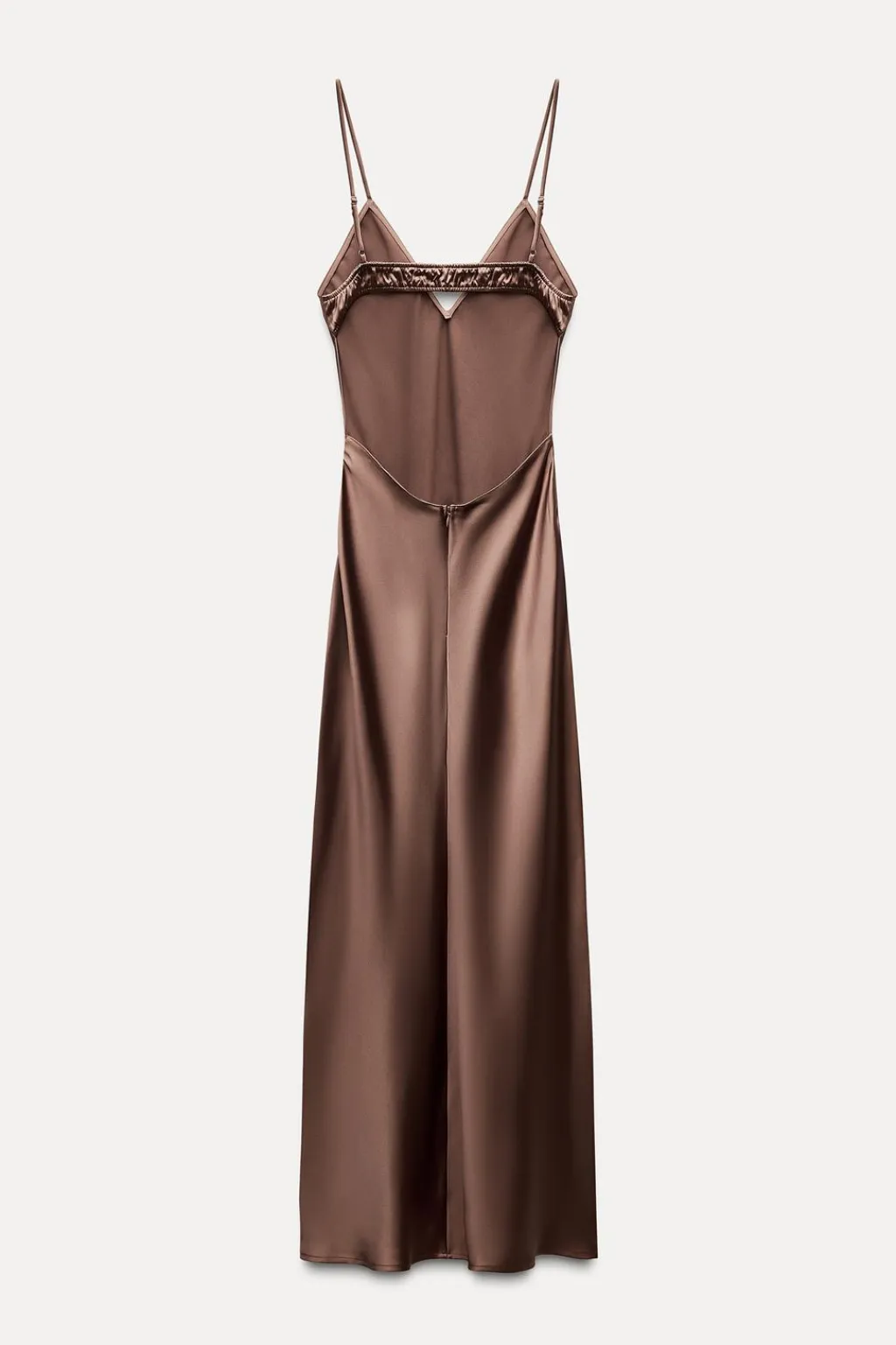 New VESTIDO MIDI SATINADO LENCERO Mujer Vestidos