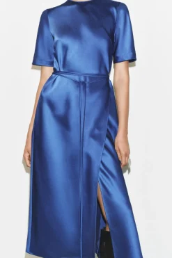 Online VESTIDO MIDI SATINADO ZW COLLECTION Mujer Vestidos