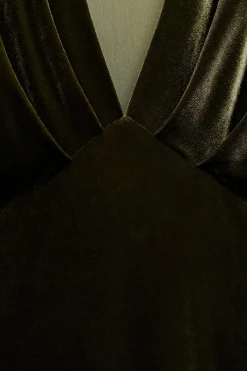 Sale VESTIDO MIDI TERCIOPELO Mujer Vestidos