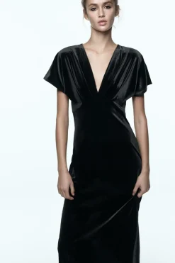 Sale VESTIDO MIDI TERCIOPELO Mujer Vestidos