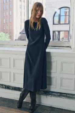 Discount VESTIDO MIDI TEXTURA Mujer Vestidos