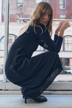 Discount VESTIDO MIDI TEXTURA Mujer Vestidos