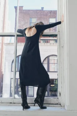 Discount VESTIDO MIDI TEXTURA Mujer Vestidos