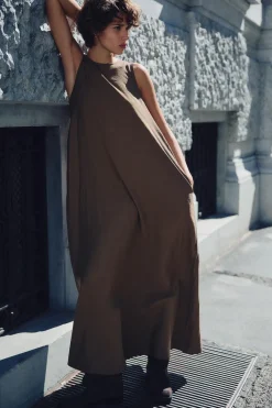 Hot VESTIDO MIDI VOLUMEN Mujer Vestidos