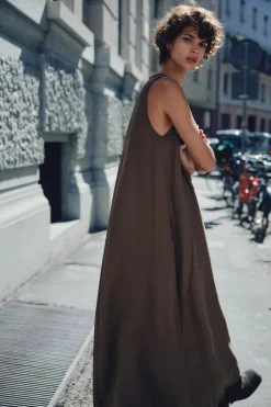 Hot VESTIDO MIDI VOLUMEN Mujer Vestidos