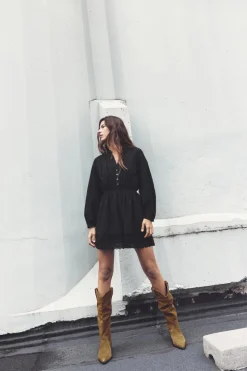 Hot VESTIDO MINI BORDADOS PERFORADOS Mujer Vestidos