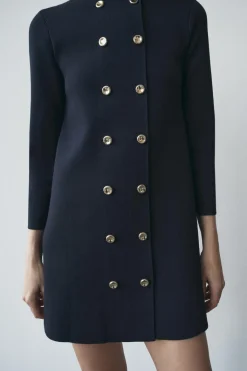 Sale VESTIDO MINI CRUZADO PUNTO Mujer Vestidos|Cárdigan / Jerséis