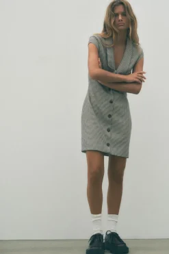 Hot VESTIDO MINI CUADROS Mujer Vestidos