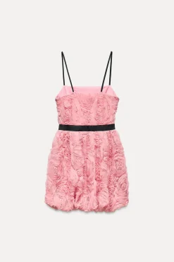 New VESTIDO MINI ESTRUCTURA FLOR Mujer Vestidos