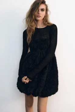 Best VESTIDO MINI ESTRUCTURA FLOR Mujer Vestidos