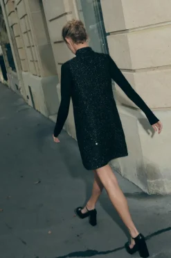 Fashion VESTIDO MINI ESTRUCTURA LENTEJUELAS Mujer Vestidos