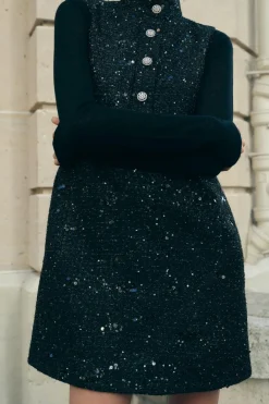 Fashion VESTIDO MINI ESTRUCTURA LENTEJUELAS Mujer Vestidos