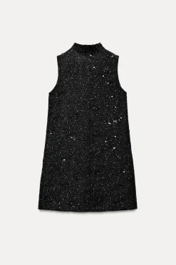 Fashion VESTIDO MINI ESTRUCTURA LENTEJUELAS Mujer Vestidos