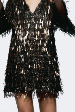 Clearance VESTIDO MINI FLECOS LENTEJUELAS Mujer Vestidos