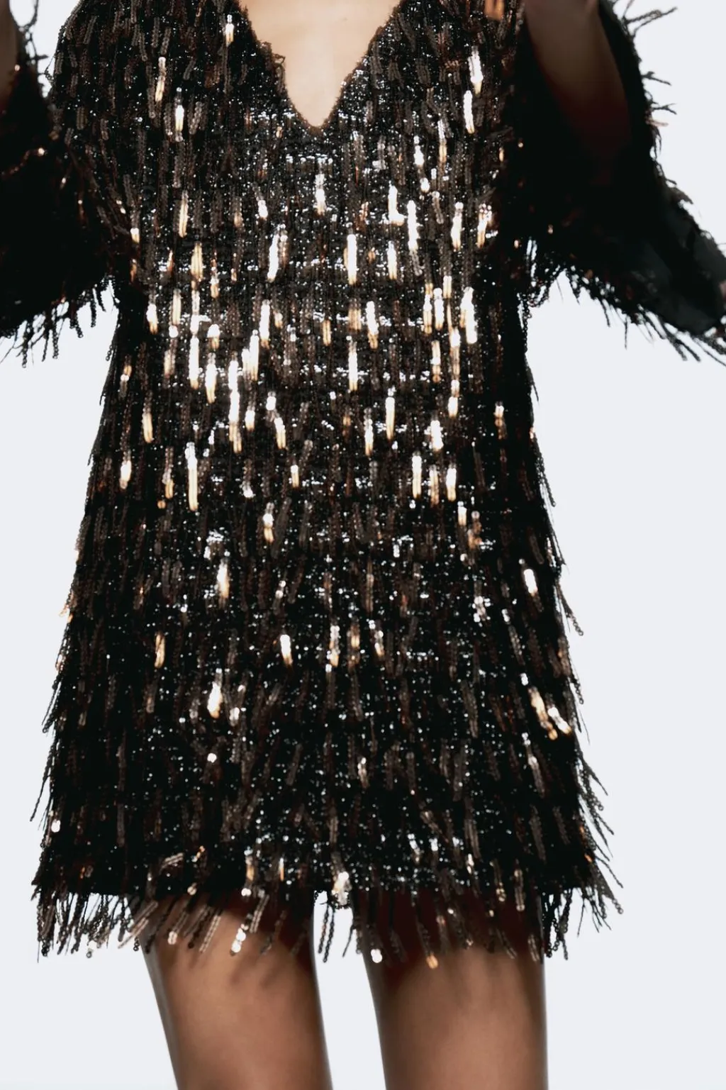 Clearance VESTIDO MINI FLECOS LENTEJUELAS Mujer Vestidos
