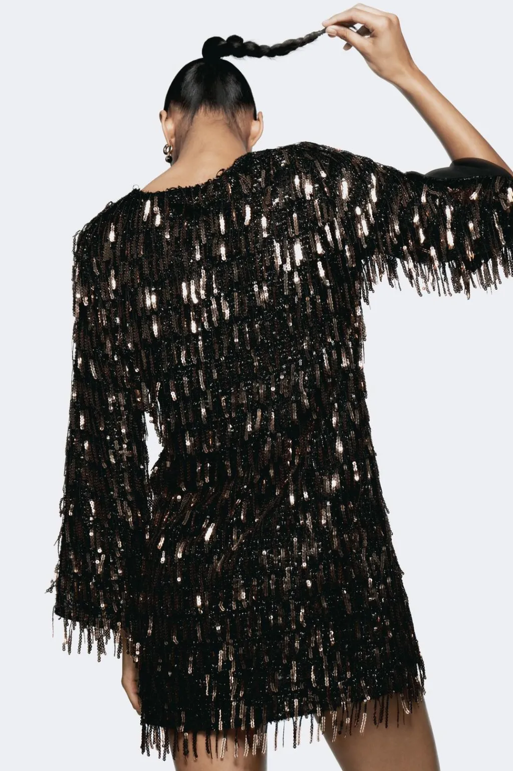 Clearance VESTIDO MINI FLECOS LENTEJUELAS Mujer Vestidos