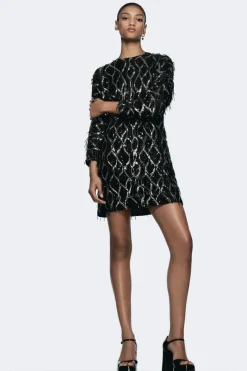 Clearance VESTIDO MINI FLECOS LENTEJUELAS Mujer Vestidos