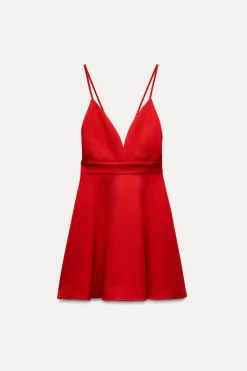 Outlet VESTIDO MINI LAZO ESPALDA JOYA Mujer Vestidos