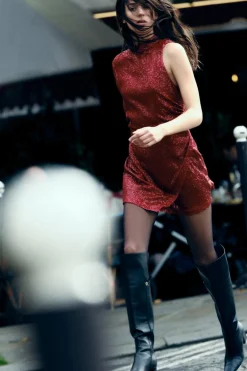 Best VESTIDO MINI LENTEJUELAS ASIMÉTRICO Mujer Vestidos