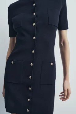 Fashion VESTIDO MINI PUNTO Mujer Vestidos|Cárdigan / Jerséis