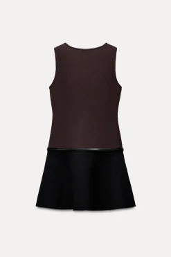 Online VESTIDO MINI PUNTO CINTURÓN Mujer Vestidos|Cárdigan / Jerséis