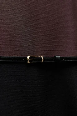 Online VESTIDO MINI PUNTO CINTURÓN Mujer Vestidos|Cárdigan / Jerséis