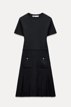 Hot VESTIDO MINI PUNTO TABLAS Mujer Vestidos|Cárdigan / Jerséis