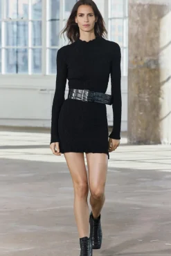 New VESTIDO MINI PUNTO TEXTURA Mujer Vestidos|Cárdigan / Jerséis