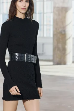 New VESTIDO MINI PUNTO TEXTURA Mujer Vestidos|Cárdigan / Jerséis