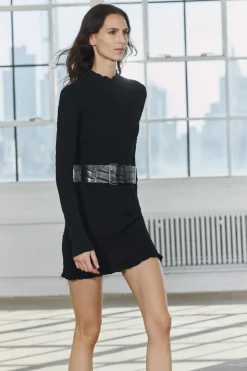 New VESTIDO MINI PUNTO TEXTURA Mujer Vestidos|Cárdigan / Jerséis