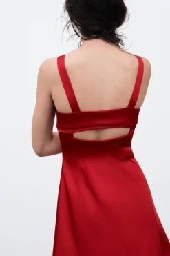 Discount VESTIDO MINI SATINADO CUT OUT Mujer Vestidos