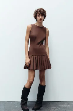 Fashion VESTIDO MINI TABLAS Mujer Vestidos