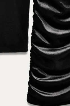 Online VESTIDO MINI TERCIOPELO COMBINADO ENCAJE Mujer Vestidos