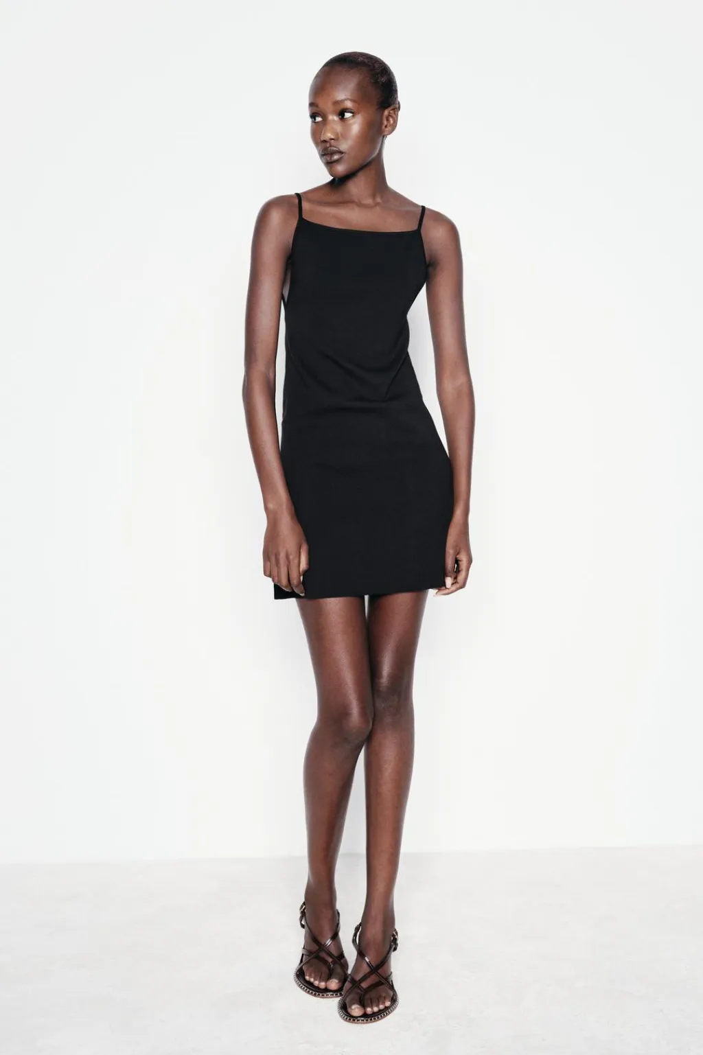 Fashion VESTIDO MINI TIRANTES PUNTO Mujer Vestidos|Cárdigan / Jerséis