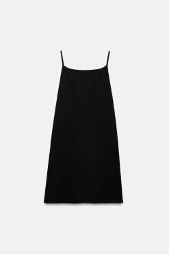 Fashion VESTIDO MINI TIRANTES PUNTO Mujer Vestidos|Cárdigan / Jerséis