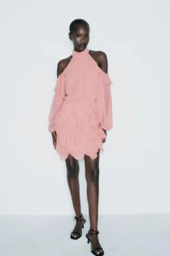 Online VESTIDO MINI VOLANTES Mujer Vestidos