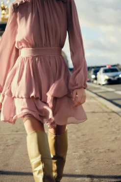 Fashion VESTIDO MINI VOLANTES Mujer Vestidos