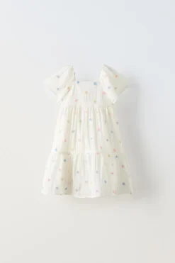 Niños ZARA 6 - 18 Meses·Vestidos / Monos<VESTIDO ORGANZA APLIQUE FLORES