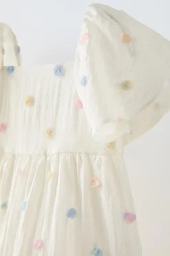 Niños ZARA 6 - 18 Meses·Vestidos / Monos<VESTIDO ORGANZA APLIQUE FLORES