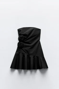 Hot VESTIDO PALABRA DE HONOR FLORES RELIEVE Mujer Vestidos