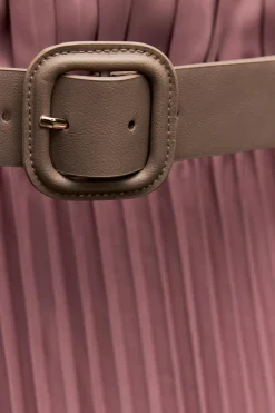 Discount VESTIDO PLISADO CINTURÓN Mujer Vestidos