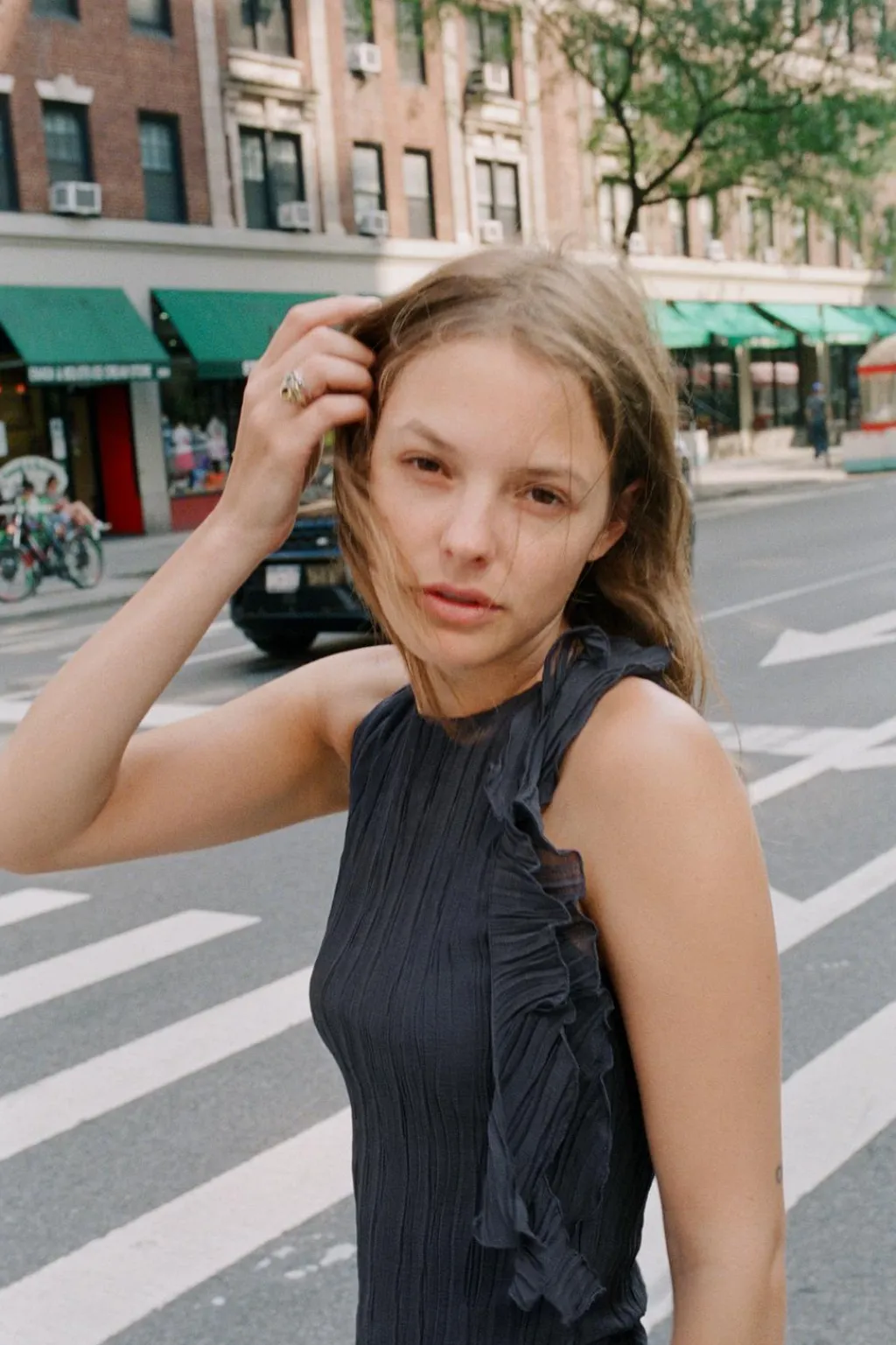 Online VESTIDO PLISADO VOLANTES Mujer Vestidos