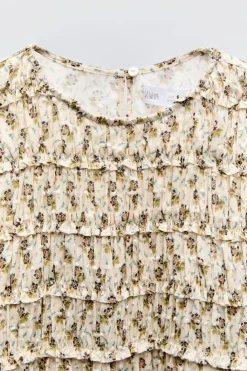 Niños ZARA 6 - 14 Años·Vestidos / Monos<VESTIDO PLUMETI FLORES